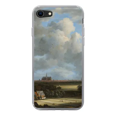 Produktbild von MuchoWow® Handyhülle Schutzhülle Hülle für iPhone 8 Ansicht von Haarlem mit Tribüne - Gemälde von Jacob van Ruisdael Silikon Softcase Handy Hülle - Schutzhaube