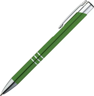 Produktbild von Kugelschreiber aus Metall / Schreibfarbe = Kugelschreiberfarbe / Farbe: grün