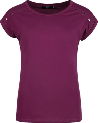 Produktbild von RED by EMP Damen lila T-Shirt mit Nieten auf der Schulter L