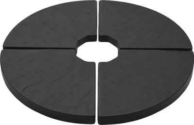 Produktbild von HIXA Sonnenschirmfliesen Betongefüllter Sonnenschirmständer Rund Schwarz 4 Stücke