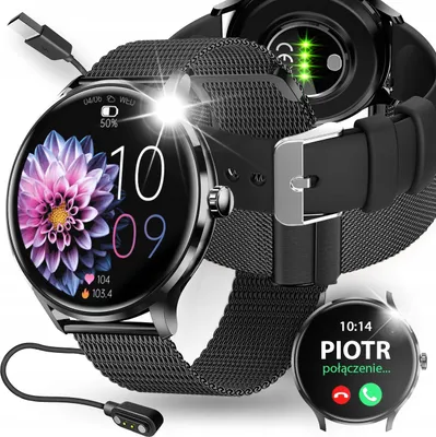 Zdjęcie produktu dla Smartwatch Damski Zegarek Polskie Menu Ciśnienie Rozmowy Smart Watch Czarny
