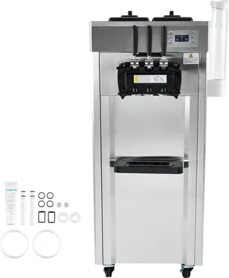 Produktbild von SucceBuy Kommerzielle Eismaschine, 21-31 L/H, 1670W, 3-Geschmacksrichtungen, Edelstahl, LED-Panel, Auto Clean, Kühlung über Nacht, für Restaurant Bars