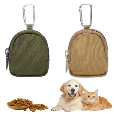 Obrázok produktu pre Vrecúška na pamlsky pre psov, 2 kusy, so zipsom a karabínkou, polyester, 8,5 x 6,5 x 2,5 cm