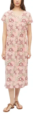 Produktbild von s.Oliver Damen Kleid – Jersey, Midi, Relaxed Fit, V-Ausschnitt