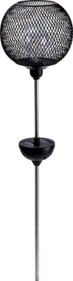 Produktbild von Näve Leuchten LED Solar-Erdspieß "GELI" LED Solar-Erdspieß "GELI" LED Solar-Erdspieß "GELI", Lampe für den Außenbereich im Modern-Style, aus Metall und Kunststoff in schwarz, 85 cm hoch, Ø 15,5 cm, LED Platine – mit Schiebeschalter – Dämmerungssensor