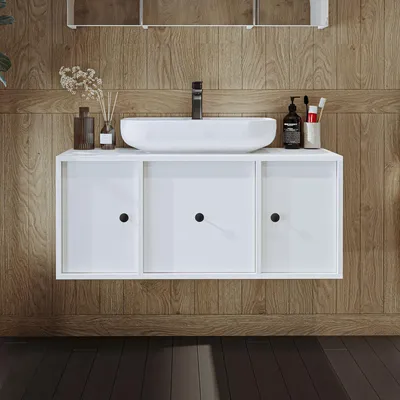Obrázok produktu pre Skye Decor, kvalitná skrinka do kúpeľne s umývadlom, biela, 105 cm | 100% MDF