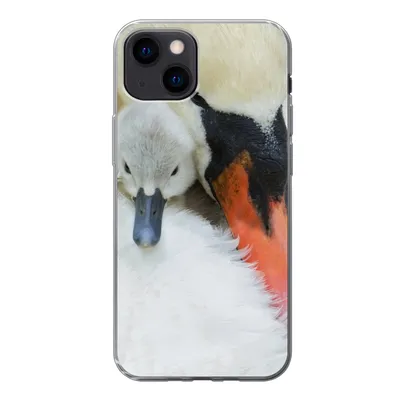 Produktbild von MuchoWow® Handyhülle Schutzhülle Hülle für iPhone 13 mini Schwan - Küken - Makro Silikon Softcase Handy Hülle - Softcase