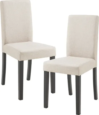Produktbild von Esszimmerstuhl 'Hamburg' 2er Set Polsterstuhl Textil Holzbeine Beige