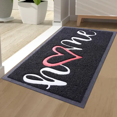 Image de Tapis de sol Homaxy pour intérieur et extérieur, antidérapant, anti-saleté, tapis de porte, lavable, tapis de porte pour entrée, jardin, 40 x 60 cm, noir