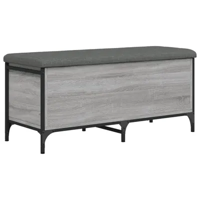 Produktbild von Sitzbank mit Stauraum Grau Sonoma 102x42x45 cm Holzwerkstoff