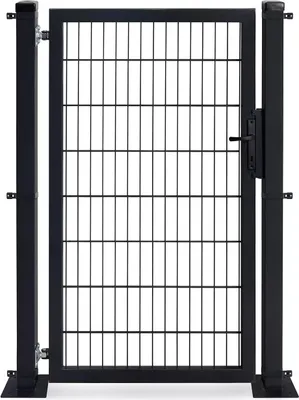Produktbild von ROYSSON® Zauntor 1630 mm für Doppelstabmattenzaun 6/5/6 mm | Komplett-Set mit Bodenplatten – Anthrazit
