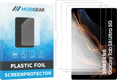 Produktbild von Mobigear Samsung Galaxy Tab S8 Ultra Displayschutz Schutzfolie - Hüllenfreundlich (3er Pack)