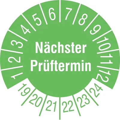 Produktbild von 500 Prüfetikett Siegel Nächster Prüftermin 19-24 grün