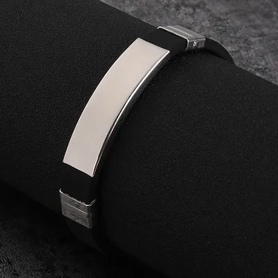 Produktbild von Silikonarmband Schwarz - Uni für Empfindliche Haut KP22755