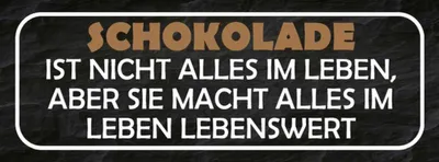 Produktbild von vianmo Holzschild 10x27 cm Schokolade ist nicht alles aber Spruch Zitat