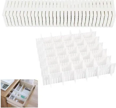 Produktbild von Famanu Ladeverder 32-teilig - Verstellbare Organizer für Unterwäsche, Socken, Weiß