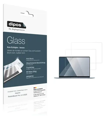 Produktbild von 2x Schutzfolie für Xiaomi RedmiBook Pro 14 2025 - Anti-Shock 9H Folie dipos Glass Kunststoffglas