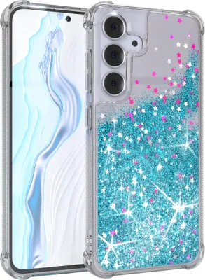 Produktbild von EAZY CASE - Glitzer Hülle kompatibel mit Samsung Galaxy S25 FE Glitzer Schutzhülle, Soft Case, Backcover Transparent mit Motiv