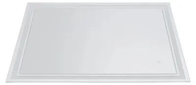 Produktbild von LED Badspiegel Wandmontage - Badezimmerspiegel mit Beleuchtung - Touch-Schalter - Stufenlos dimmbar 10–100 % - Memory-Funktion - 90x70 cm - Silber