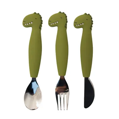 Image de Trixie Silicone Cutlery Set of 3 Mr. Dino
