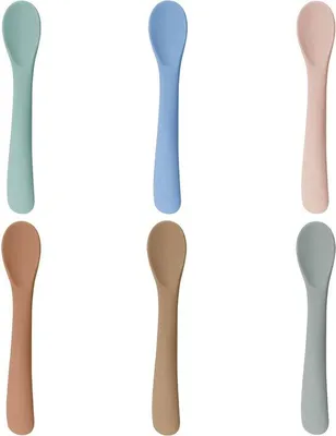 Obrázek produktu pro Silikonové dětské lžičky – 6 kusů – bez BPA – dětské lžičky – měkké příbory – příbory pro kojence – lžičky pro výuku jídla