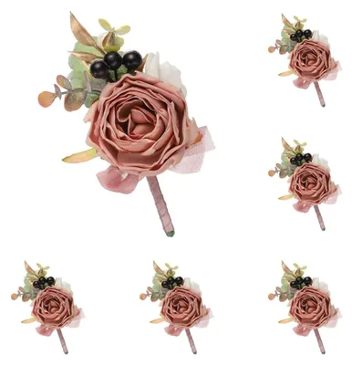 Immagine prodotto di Solidchoice - Set di 6 fiori artificiali da uomo, ideali come boutonnières per matrimoni