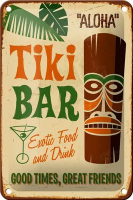Produktbild von Blechschild 12x18cm Tiki Bar Aloha Exotic Food