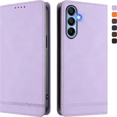 Image de Etui pour Samsung Galaxy A15 5G/4G, étui rétro en cuirPolyuréthaneavec support et fentes pour cartes de crédit Violet