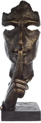 Produktbild von Casablanca by Gilde Dekofigur Skulptur Silence bronzefarben, grau H. 39 cm,89235