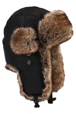 Produktbild von Fliegermütze Uni Winter Mütze Kunstfell Ohrenschützer Schwarz M