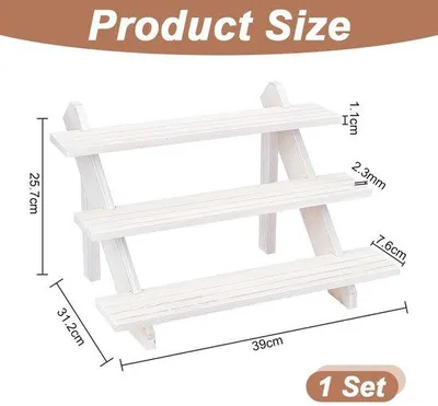 Obrázok produktu pre Uniqoos® Drejvrýchodový drevený stojan na šperky – stojan na náušnice, prstene a ručne vyrábané výrobky, 39×31×25,7 cm, ľahko sa montuje, prenosný