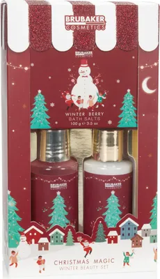 Zdjęcie produktu dla BRUBAKER Cosmetics Zestaw prezentowy do kąpieli i pod prysznic Winter Berry Scent - 3-częściowy zestaw pielęgnacyjny - zestaw świąteczny dla kobiet i mężczyzn
