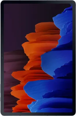 A tablet with a colorful abstract wallpaper displayed on its screen.