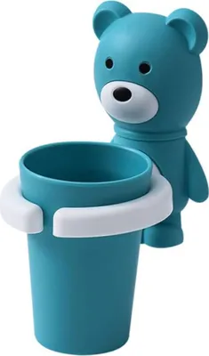 Produktbild von Spurloser, an der Wand montierter Zahnbürstenhalter für Kinder mit Saugnapf, an der Wand hängender Zahnbürsten- und Zahnpastahalter für Kinder mit Cartoon-Zahnputzbecher