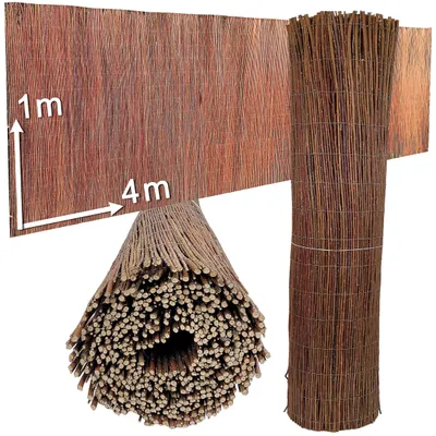 Immagine prodotto di Stuoia di vimini naturale per giardino, balcone e terrazza, frangivista, frangivista per balcone, recinzione in vimini XLL - Recinzione da giardino, recinzione frangivista naturale 100x400 cm
