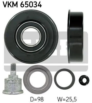 Produktbild von SKF VKM 65034 Umlenkrolle Keilrippenriemen für KIA SORENTO I (JC) für HYUNDAI SONATA IV (EF)