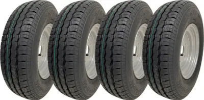 Zdjęcie produktu dla 145R10 Opony i koła do przyczep 4x100mm PCD 84/82N Nośność 500kg (zestaw 4 szt.)