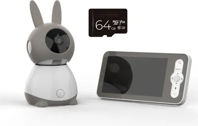 Image de babyphone 2K avec PTZ, caméra bébé 5" avec détection de mouvement, audio 2 voies, capteur de température et d'humidité, vision nocturne, app, vidéo WiFi, 64GB