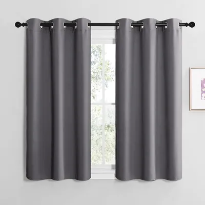 Produktbild von Verdunklungsvorhänge Gardinen mit Ösen Wohnzimmer 213cm Hoch, Vorhänge Thermovorhänge Blickdicht Dicke Thermogardine Kälteschutz warm Hitzeschutz, H 213 x B 132 cm, Dunkelgrau