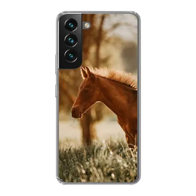 Produktbild von MuchoWow® Handyhülle Schutzhülle Hülle für Samsung Galaxy S22 Pferd - Licht - Wiese Silikon Softcase Handy Hülle - Mobiltelefonhülle