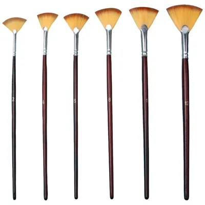 Produktbild von 6 Pinsel – Messingpinsel für Acryl- und Aquarellfarben