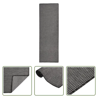 Produktbild von The Living Store Outdoor-Teppich Flachgewebe 80x250 cm Grau