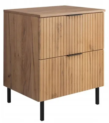 Zdjęcie produktu dla Szafka Łazienkowa Stojąca Pod Umywalkę Flisan Dąb 60X46 Cm Z Blatem Dąb