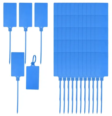 Image de 100 étiquettes en plastique pour l'étiquetage et l'identification – Résistantes à l'eau et vierges