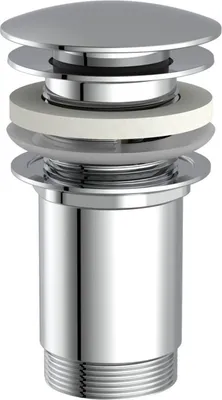 Produktbild von KIRCHHOFF Druckknopf-Ablaufventil mit Überlauf, Chrom, 1 1/4