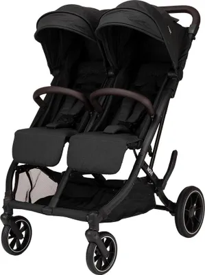 Produktbild von Novi Scott V2 Geschwisterbuggy – für 2 Kinder – bis 15 kg pro Sitz – All-Terrain-Räder – ab Geburt geeignet - Schwarz
