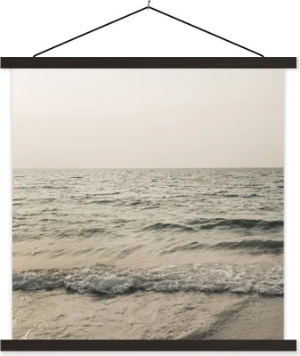 Produktbild von MuchoWow® Textilposter Sommer - Meer - Grün 120x120 cm mit schwarzem Rahmen - Aufhängungsset