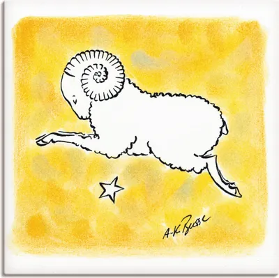 Produktbild von ARTland Leinwandbild Serie Sternzeichen Widder Größe: 100x100 cm