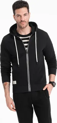 Produktbild von Ombre Clothing Sweatshirt mit Reißverschluss für Männer Uniuni schwarz S
