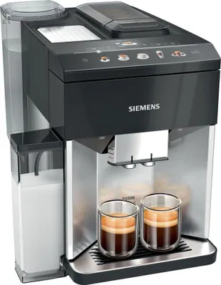 Produktbild von SIEMENS EQ500 TQ517D03 Kaffeevollautomat, intuitives Farbdisplay, Doppeltassenfunktion, integrierter Milchbehälter, automatische Dampfreinigung, Edelstahl.